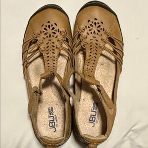 Jambu Women's Brown Flats with Cutout Design